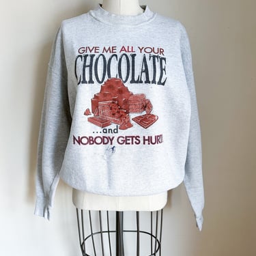 Vintage 1990s Chocolate Sweatshirt / L 