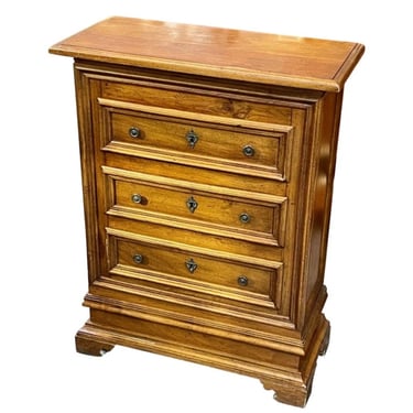 Vintage Tuscan Italian Walnut Chest Of Drawers Nightstand Side Table circa 1940 