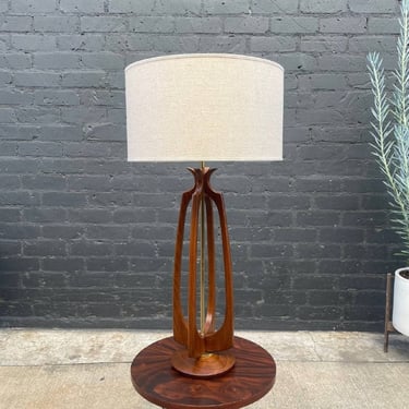 Mid-Century Modern Sculpted Walnut Table Lamp, c.1960’s 