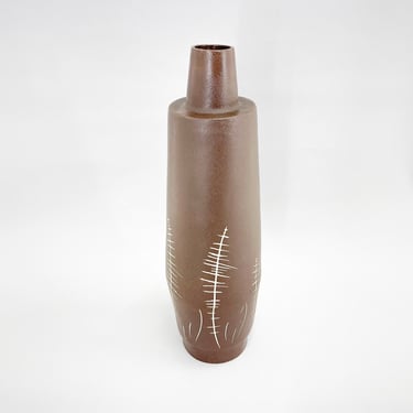 Large Mid-Century Ceramic Floor Vase by Jihokera Bechyne, Marked 