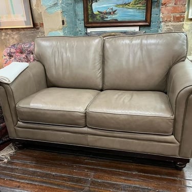 Martha Stewart leather sofa 64” x 35” x 31” seat height 19” Call 202-941-8802 to purchase