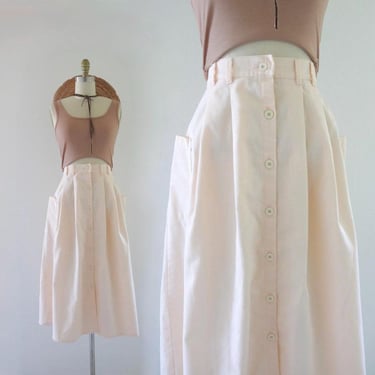 full button skirt - 30-33 - vintage 90s chic womens long maxi solid minimal with pockets 