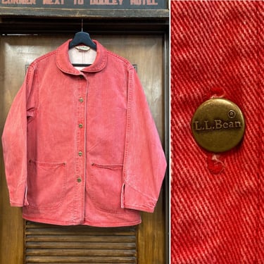 Vintage 1980’s “L.L. Bean” Faded Red Denim Workwear Jacket, 80’s Denim Jacket, 80’s Workwear, Vintage Clothing 