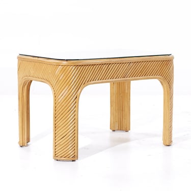 Gabriella Crespi Style Pencil Reed Mid Century Side Table - mcm 