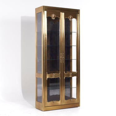 Mastercraft Mid Century Brass Vitrines Cabinet - mcm 