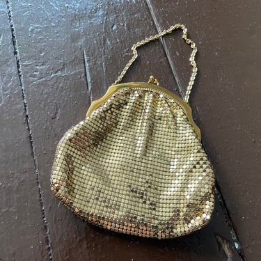 Vintage 1950’s ‘60s gold mesh bag | Whiting & Davis purse, made in USA, lovely condition 