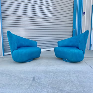 1950s Hollywood Regency Asymmetrical Swivel Chairs 