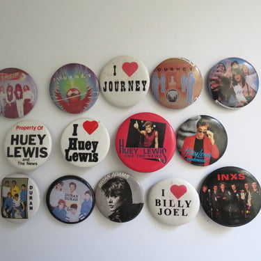 Vintage Pinback Buttons -  Misc. Music Band Pins - You Choose - Genuine Vintage Pin Button 