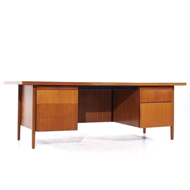 Florence Knoll Mid Century Walnut Executive Desk - mcm 