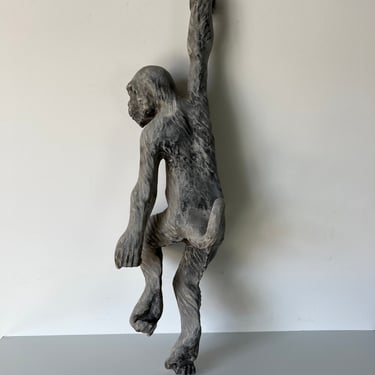 Vintage Life Size Hanging Monkey Sculpture 