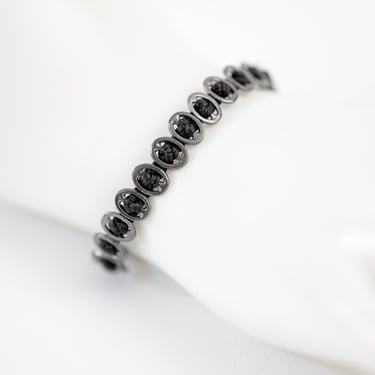Oxidized Sterling Perforated Ovals Bracelet