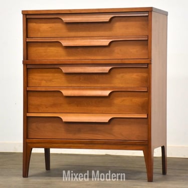 Johnson Carper Tall Walnut and Formica Dresser 