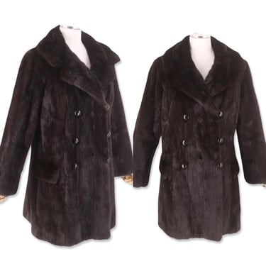 70s PIERRE CARDIN Mink fur coat size M Women's, vintage 1970s high end Mahogany brown mink tailored , supple casual jacket 
