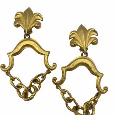 Karl Lagerfeld 90s Whimsical Baroque Style XL Earrings