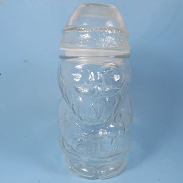 Vintage Santa Claus Glass Candy Jar - Made in Canada Santa Claus Glass Jar 