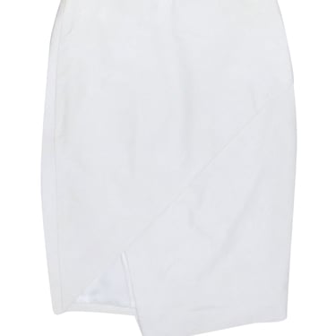 Michelle Mason - White Lambskin Asymmetircal Skirt Sz 4