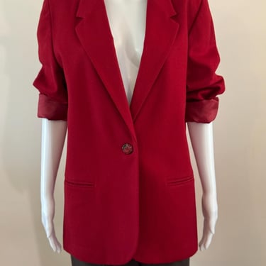 Red Wool 1980's Blazer 14petite Wool Sag Harbor 