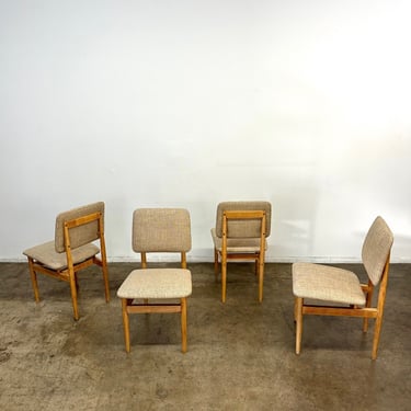 Greta Grossman style Oak dining chairs - set of four 