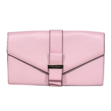 Kate Spade - Baby Pink Pebbled Leather Fold-Over Clutch