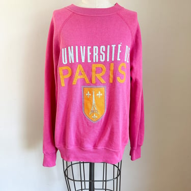 Vintage 1980s University of Paris Sweatshirt / M-L 