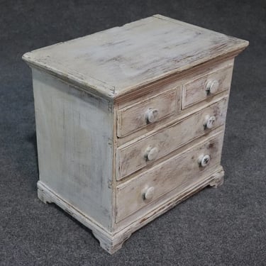 Rare Antique 1840s Era Salesmans Sample Painted Dresser Jewelery Box