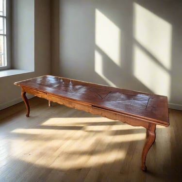 Antique Extra Long Extending Parquetry Table w/Pull Outs   BG273-33