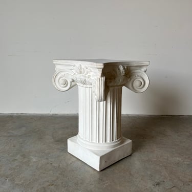 Vintage Neoclassical - Style Column Plaster Pedestal / Side Table Base 