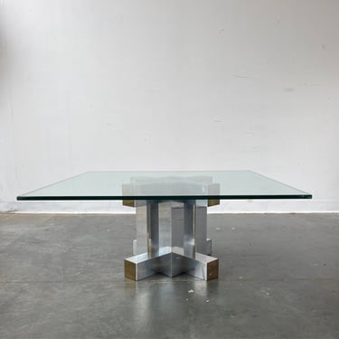 Paul Evans Cityscape Coffee Table with Glass Top 