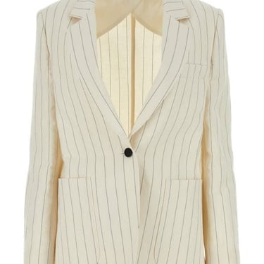 Max Mara Woman Embroidered Linen Blend Micron Blazer