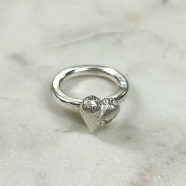 Sonja Fries |  Sterling Silver Heart Ring with single yellow diamond