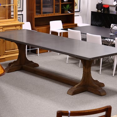 Zinc Top 10' Trestle Dining Table in Pine