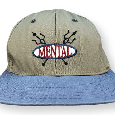 Vintage 90s “Mental” Streetwear/Skateboarding Style Embroidered Made in USA SnapBack Hat Cap 