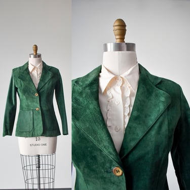 1970s Green Suede Leather Jacket 