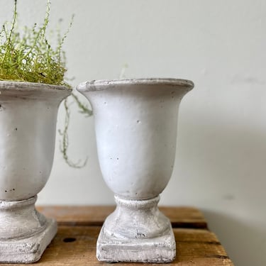 French Urn White Plant Pot | French Planter | White Cement Planter | Terracotta Planter | Small Planter | Herb Garden | Houseplant 