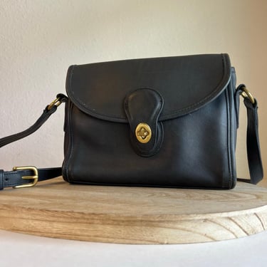 Large Classic Vintage Coach Taft 9980 Black Heavy Leather
