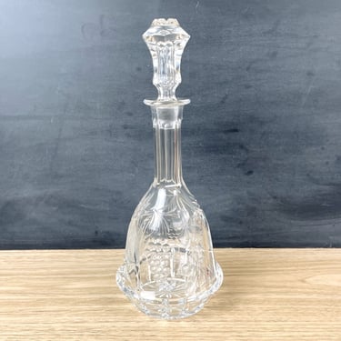 Antique crystal decanter with grapes - vintage barware 