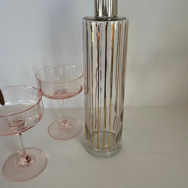 Vintage Mid Century Glass Decanter MCM Liquor Wine Barware 