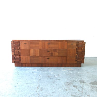 1970s Paul Evans Style Brutalist Mid Century Credenza 