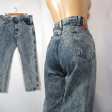 Vintage 80s Wrangler Acid Wash Made In USA Jeans Size 35 x 30 