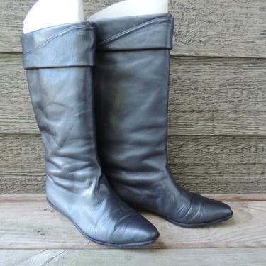 vintage slouch boots 1980s metallic pixie boots campus 8 
