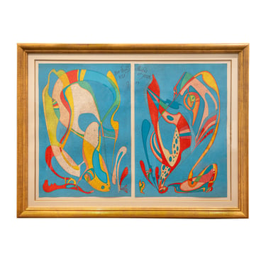 M. Chemiakin Large Abstract Pair of Lithographs 1989 (Signed and Numbered)
