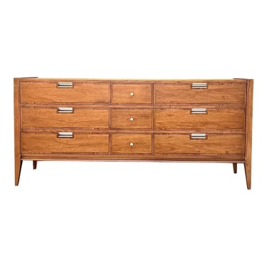 Mid Century Basic Witz Walnut 9 Drawer Dresser 