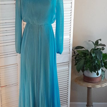 Vintage 60s  MISS ELLIETTE  Blue Ballgown M / 