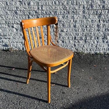 1950s Thonet Blond Bentwood & Cane Chair 
