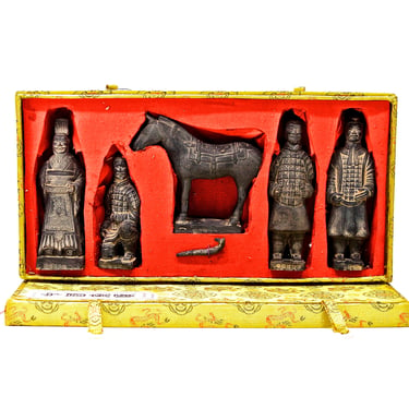 VINTAGE: Chinese Terracotta Warrior Figurine Set - Souvenir - Historical - Collectibles - SKU 23-A-00013019 