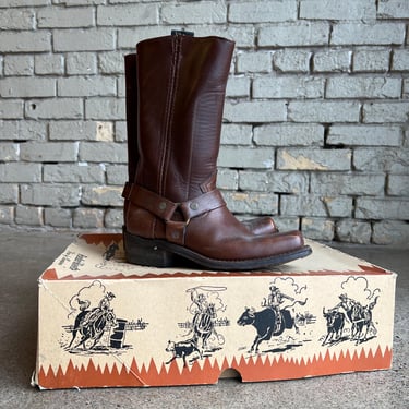 Wmns Size 5, Vintage 1950s Brown Rodeo Boots with Box 