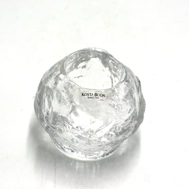 vintage Kosta Boda Crystal Snowball votive holder 