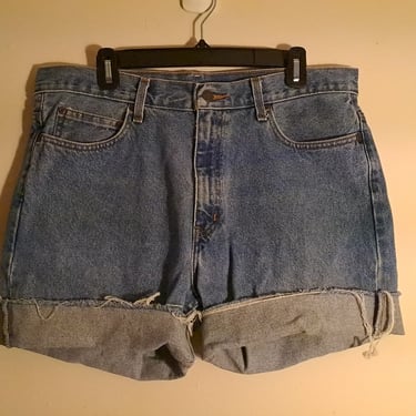 Vintage 90s High Waist Denim Shorts, Size 36 