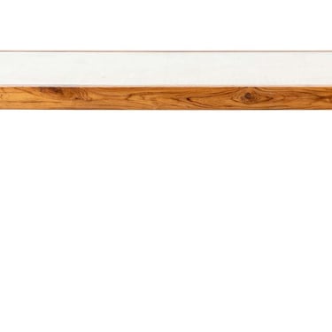 Caned Top Glass and Teak Coffee Table