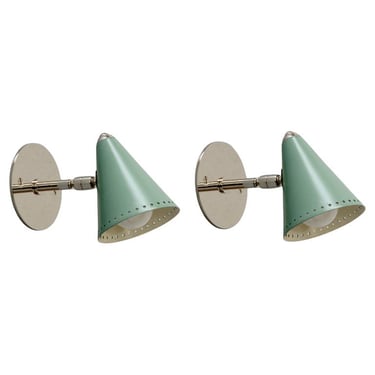 Pair of 50s Green Petit Sconces